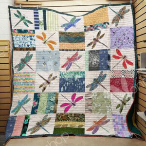 Dragonfly Quilt Blanket M0401 85o33  Size Single, Twin, Full, Queen, King, Super King