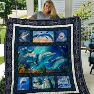 Dolphin Quilt Blanket Quiani12001  Size Single, Twin, Full, Queen, King, Super King