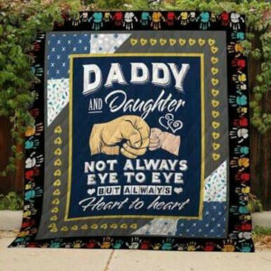 Daddy and Daughter Quilt Blanket  Size Single, Twin, Full, Queen, King, Super King