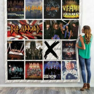 Def Leppard Singles Album Quilt Blanket 02  Size Single, Twin, Full, Queen, King, Super King