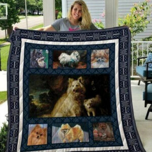 Pomeranian Quilt Blanket Qui41002  Size Single, Twin, Full, Queen, King, Super King