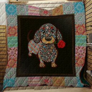 Dachshund Quilt Dog 3D Quilt Blanket  Size Single, Twin, Full, Queen, King, Super King