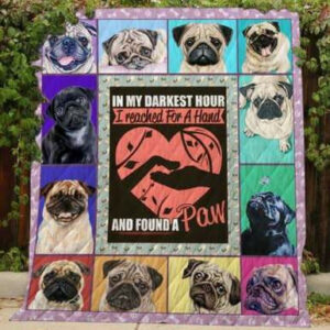Pug Lovers 3d Quilt Blanket  Size Single, Twin, Full, Queen, King, Super King