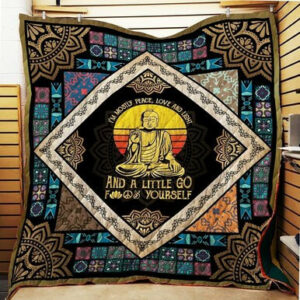 Peace, Love And Light Quilt Blanket Th140  Size Single, Twin, Full, Queen, King, Super King