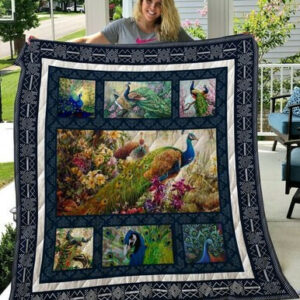 Peacock Quilt Blanket Thqa27001  Size Single, Twin, Full, Queen, King, Super King