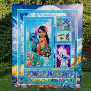 Stitch and Lilo Quilt Blanket  Size Single, Twin, Full, Queen, King, Super King