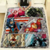 Two Wolves And The Moon Quilt Blanket  Size Single, Twin, Full, Queen, King, Super King