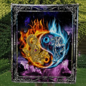 Dragon Tiger 3d Quilt Blanket R149  Size Single, Twin, Full, Queen, King, Super King