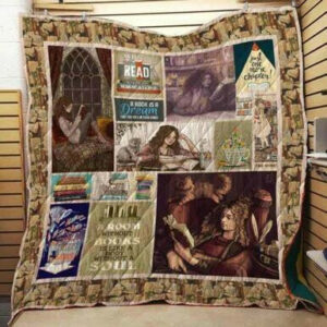 Book 3d Quilt Blanket N3003 83o02  Size Single, Twin, Full, Queen, King, Super King