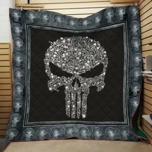 Punisher Skull 3d Quilt Blanket Hqt-Qvk00007  Size Single, Twin, Full, Queen, King, Super King