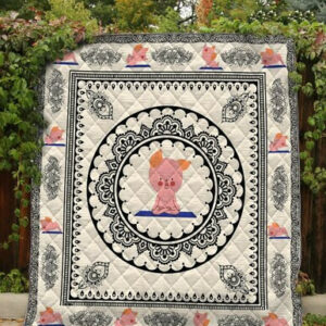 Pig Round Pattern 3d Printing Quilt Blanket Dtn-Qvk00005  Size Single, Twin, Full, Queen, King, Super King