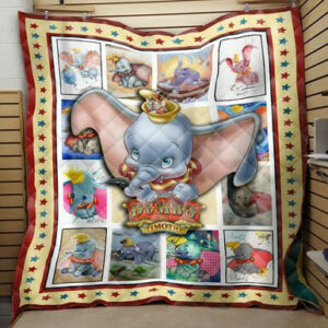 Dumbo Film Quilt Blanket 01  Size Single, Twin, Full, Queen, King, Super King