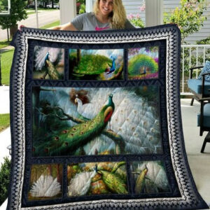 Peacock Quilt Blanket Thqa27003  Size Single, Twin, Full, Queen, King, Super King