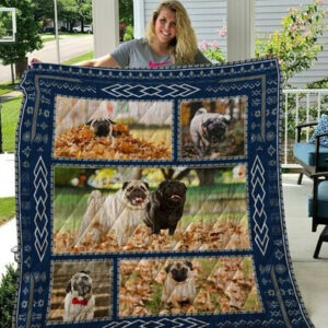 Pug Quilt Blanket Qui9002  Size Single, Twin, Full, Queen, King, Super King