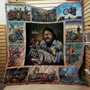 David Mann Motorcycles Washable Quilt Blanket 2111-05  Size Single, Twin, Full, Queen, King, Super King