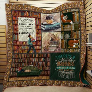 Book 3d Quilt Blanket N2704 82o03  Size Single, Twin, Full, Queen, King, Super King