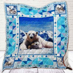 Polar Bear Quilt Blanket  Size Single, Twin, Full, Queen, King, Super King