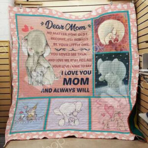 Elephant Mom Quilt Blanket M2201 82o35  Size Single, Twin, Full, Queen, King, Super King