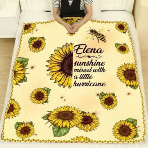 Elena Sunflower Quilt Blanket Gift  Size Single, Twin, Full, Queen, King, Super King