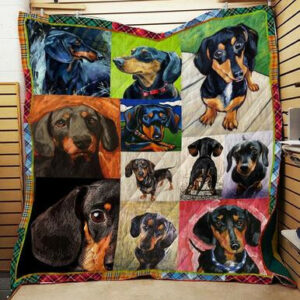 Dachshund Quilt Blanket R192  Size Single, Twin, Full, Queen, King, Super King