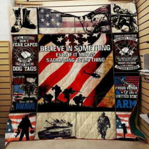 Proud Veteran Of The Us Army Quilt Blanket  Size Single, Twin, Full, Queen, King, Super King