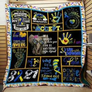 Down Syndrome Quilt Blanket Th447  Size Single, Twin, Full, Queen, King, Super King