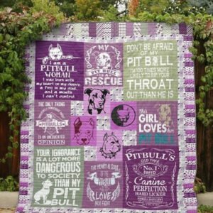 Pitbull Heart And Soul Quilt Blanket  Size Single, Twin, Full, Queen, King, Super King