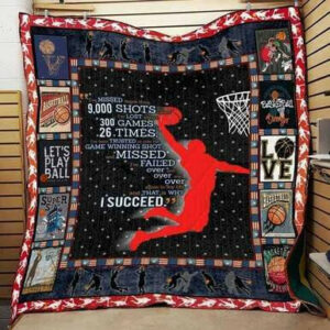 Basketball Quilt Blanket 1109-1 To  Size Single, Twin, Full, Queen, King, Super King