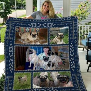 Pug Quilt Blanket Qui9006  Size Single, Twin, Full, Queen, King, Super King