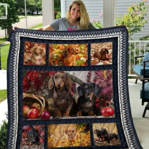 Dachshund Quilt Blanket Qui12008  Size Single, Twin, Full, Queen, King, Super King