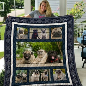 Pug Quilt Blanket Qui9004  Size Single, Twin, Full, Queen, King, Super King
