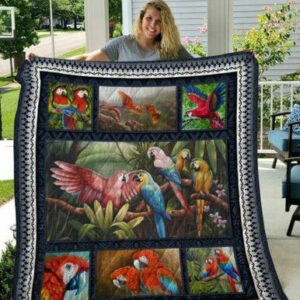 Parrot Quilt Blanket Quiani23003  Size Single, Twin, Full, Queen, King, Super King