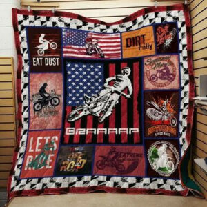 Dirt Bike Quilt Blanket J0805 83o40  Size Single, Twin, Full, Queen, King, Super King