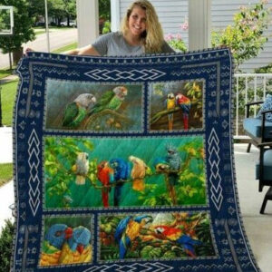 Parrot Quilt Blanket Quiani23002  Size Single, Twin, Full, Queen, King, Super King