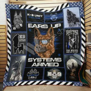Police K9 Dog Quilt Blanket M1803 81o31  Size Single, Twin, Full, Queen, King, Super King