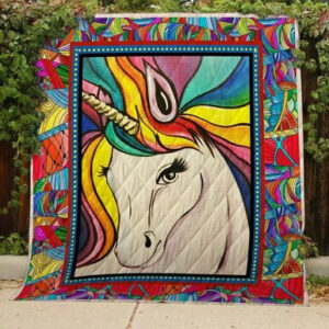 Rainbow Unicorn Quilt Blanket  Size Single, Twin, Full, Queen, King, Super King