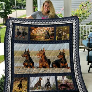 Doberman Quilt Blanket Qui19005  Size Single, Twin, Full, Queen, King, Super King