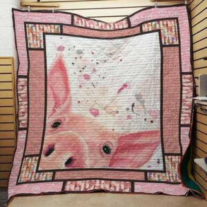Pig Quilt Blanket F1501 85o38  Size Single, Twin, Full, Queen, King, Super King