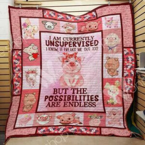 Pig Quilt Blanket M1401 82o33  Size Single, Twin, Full, Queen, King, Super King