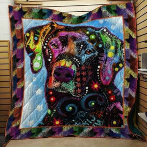 Dog Labrador Quilt Blanket  Size Single, Twin, Full, Queen, King, Super King