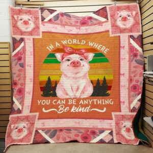 Pig Quilt Blanket F1302 84o39  Size Single, Twin, Full, Queen, King, Super King