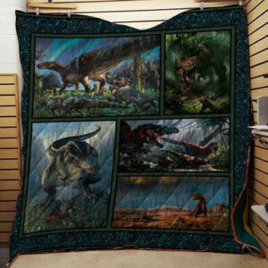 Dinosaurs Quilt Blanket Bfeb-02  Size Single, Twin, Full, Queen, King, Super King