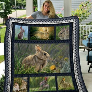 Rabbit Quilt Blanket Quiani10007  Size Single, Twin, Full, Queen, King, Super King
