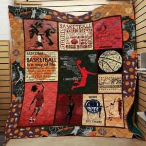 Basketball Quilt Blanket 1126-2 Bn-Lh  Size Single, Twin, Full, Queen, King, Super King