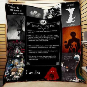 Death Note Quilt Blanket  Size Single, Twin, Full, Queen, King, Super King