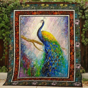 Peacock Quilt Blanket Bfeb-2  Size Single, Twin, Full, Queen, King, Super King