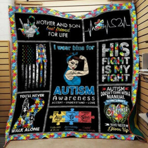 Proud To Be An Autism Mom Quilt Blanket 3d  Size Single, Twin, Full, Queen, King, Super King