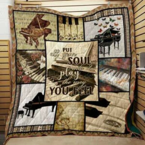 Piano Quilt Blanket Th439  Size Single, Twin, Full, Queen, King, Super King