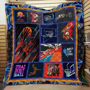 Basketball Quilt Blanket D0605 85o33  Size Single, Twin, Full, Queen, King, Super King