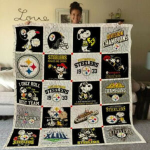 Pittburgh Steelers 3d Quilt Blanket Pts05  Size Single, Twin, Full, Queen, King, Super King
